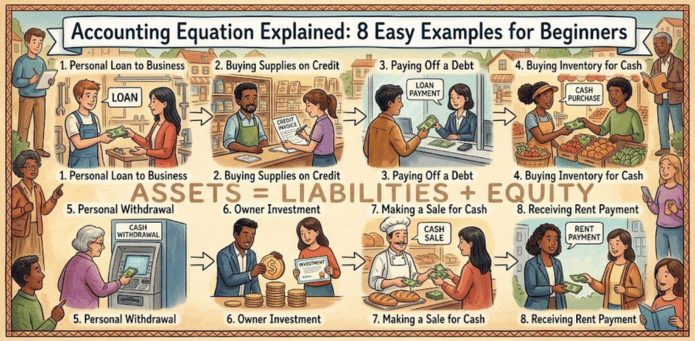 Accounting Equation Explained: 8 Easy Examples for Beginners