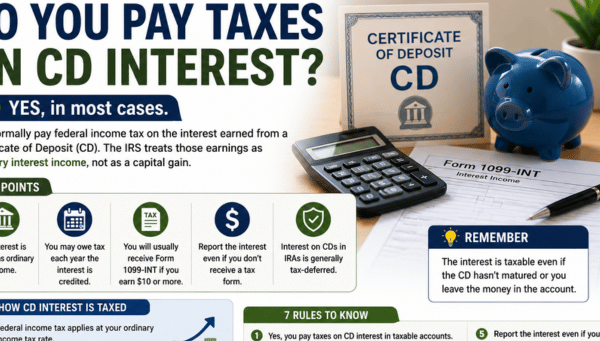 Do You Pay Taxes on CD Interest? A Complete IRS Guide to Tax Rules, Form 1099-INT, Reporting & After-Tax Returns